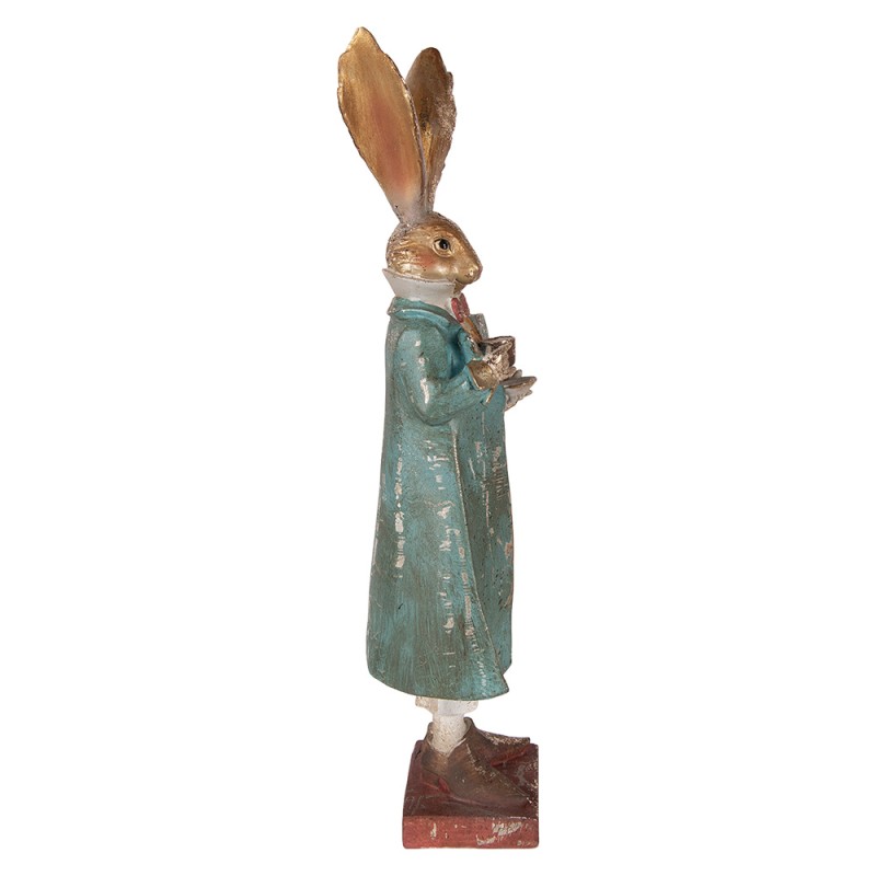Clayre & Eef Statuetta decorativa Coniglio 14x12x47 cm Color oro Plastica