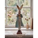 Clayre & Eef Statuetta decorativa Coniglio 14x12x47 cm Color oro Plastica