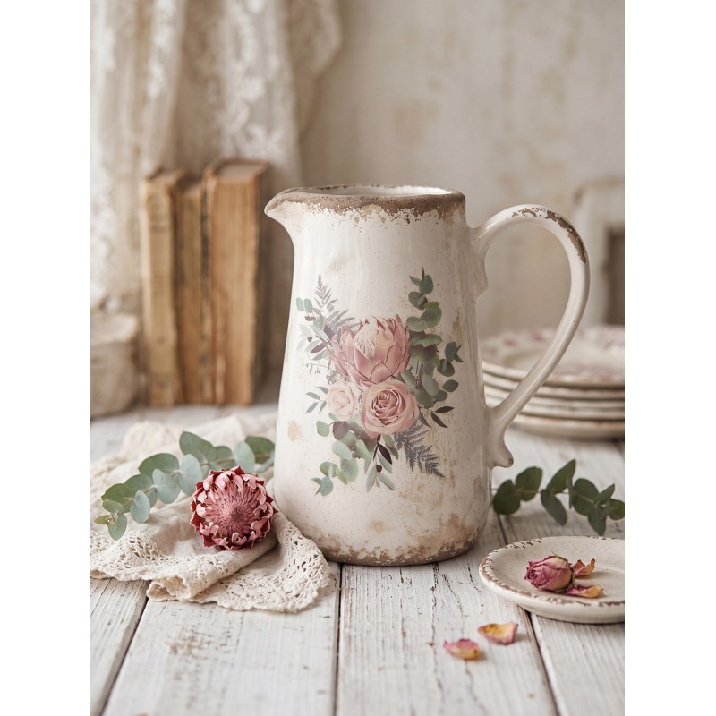 Clayre & Eef Dekorative Kanne 21x15x23 cm Beige Keramik