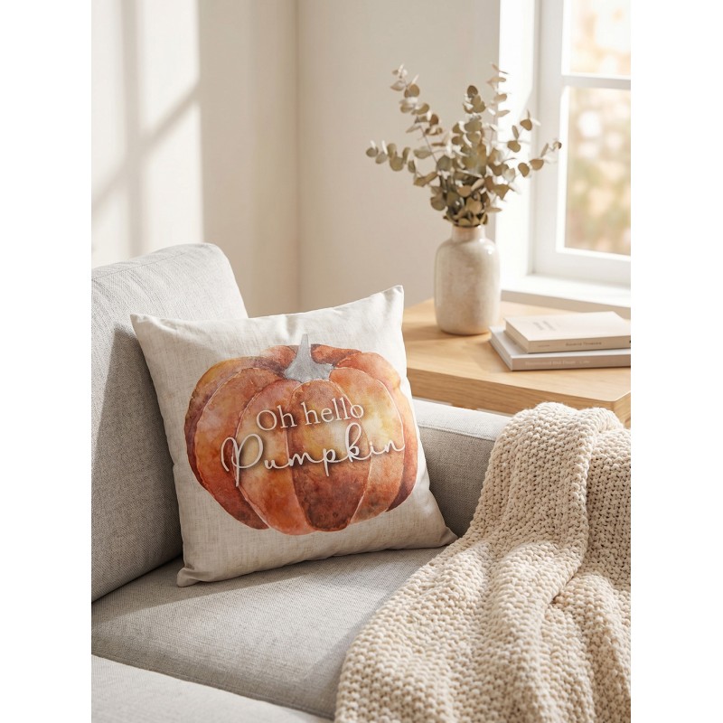 Clayre & Eef Housse de coussin 45x45 cm Beige Polyester Citrouille