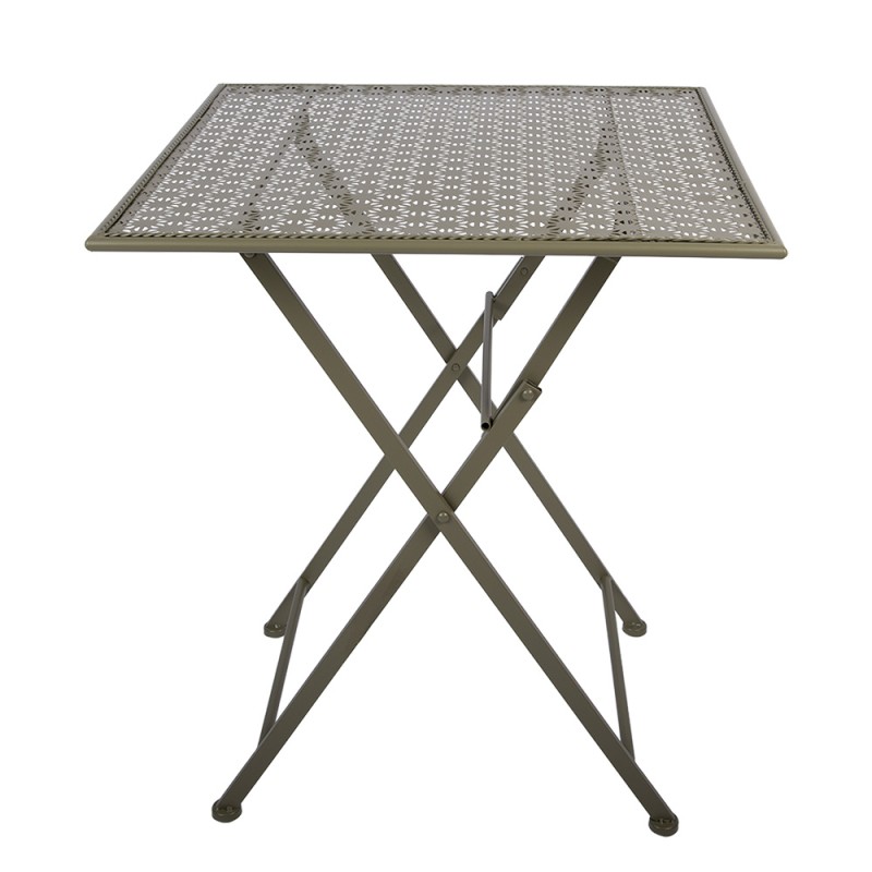 Clayre & Eef Bistroset Bistrotafel Bistrostoel 3-delig 60x60x70 / 50x40x93 cm Groen Metaal