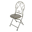Clayre & Eef Bistroset Bistrotafel Bistrostoel 3-delig 60x60x70 / 50x40x93 cm Groen Metaal