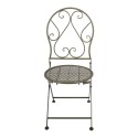 Clayre & Eef Bistroset Bistrotafel Bistrostoel 3-delig 60x60x70 / 50x40x93 cm Groen Metaal