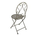 Clayre & Eef Bistroset Bistrotafel Bistrostoel 3-delig 60x60x70 / 50x40x93 cm Groen Metaal
