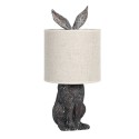 Clayre & Eef Lampe de table Lapin Ø 20x45 cm Marron Beige Polyrésine
