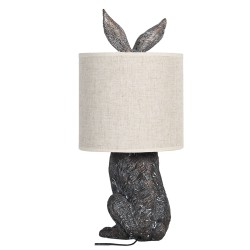 Clayre & Eef Lampada da tavolo Coniglio Ø 20x45 cm Marrone Beige Poliresina