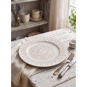Clayre & Eef Unterteller Ø 33 cm Weiß Goldfarbig Kunststoff