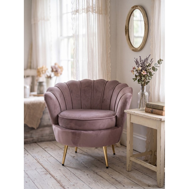 Clayre & Eef Armchair 83x75x76 cm Pink Textile
