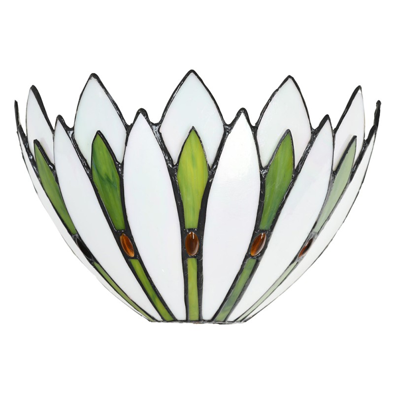 Lumilamp Lampada da parete Tiffany 30x15x18 cm Bianco Verde Vetro