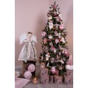 Clayre & Eef Scatola del cappello set di 3 Ø 20x17 / Ø 17x15 / Ø 14x13 cm Rosa Cartone Fiori
