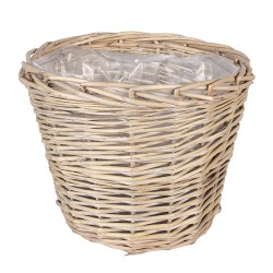 Clayre & Eef Blumentopf 3er Set Ø 34x27 / Ø 29x24 / Ø 23x21 cm Beige Rattan