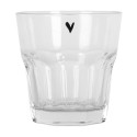 Clayre & Eef Verre d'eau Ø 8x8 cm / 200 ml Transparent Verre Coeur
