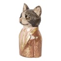 Clayre & Eef Statuetta decorativa Gatto 23 cm Marrone Plastica