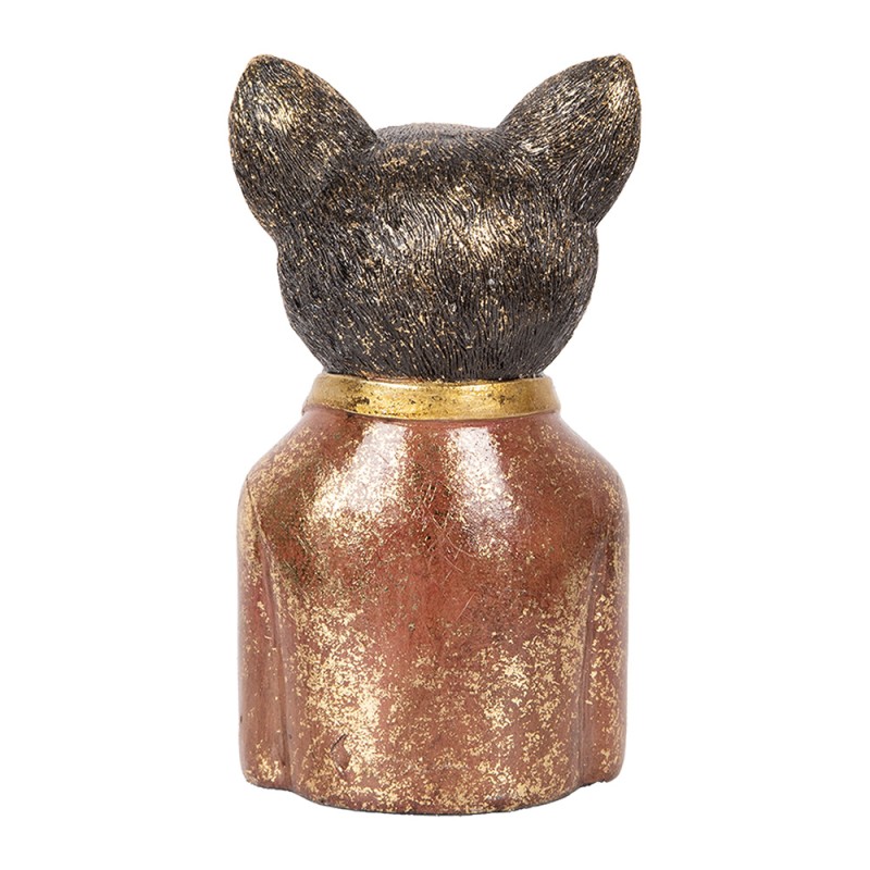 Clayre & Eef Statuetta decorativa Gatto 23 cm Marrone Plastica