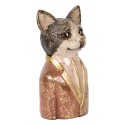 Clayre & Eef Statuetta decorativa Gatto 23 cm Marrone Plastica