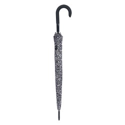 Clayre & Eef Ombrello per adulti 90 cm Nero Poliestere Fiori