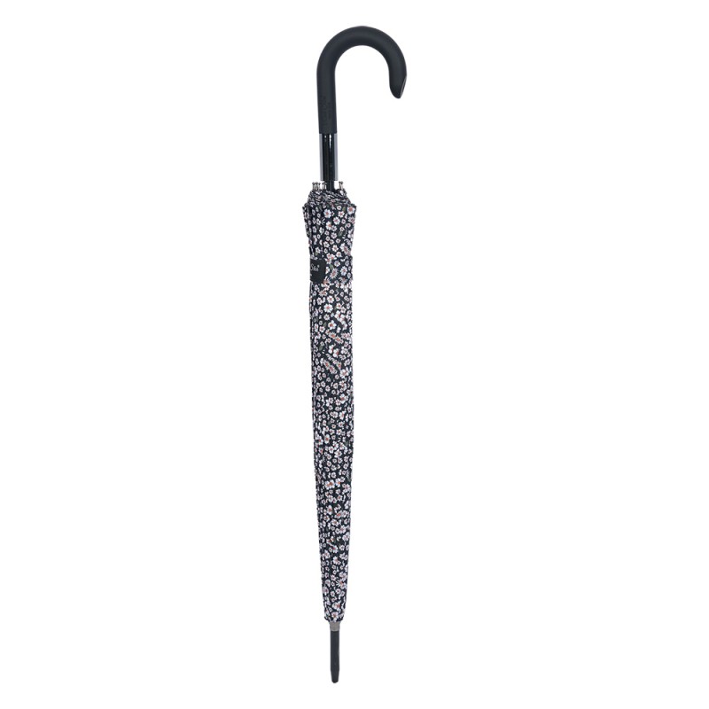 Clayre & Eef Paraplu Volwassenen 90 cm Zwart Polyester Bloemen