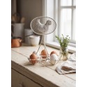 Clayre & Eef Egg Holder Ø 15x22 cm White Metal Chicken