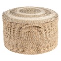 Clayre & Eef Pouf Ø 40x23 cm Braun Stroh