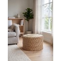 Clayre & Eef Pouf Ø 40x23 cm Brown Straw