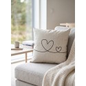 Clayre & Eef Housse de coussin 45x45 cm Beige Vert Polyester Coeurs
