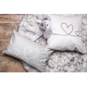Clayre & Eef Housse de coussin 45x45 cm Beige Vert Polyester Coeurs
