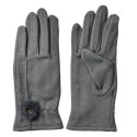 Clayre & Eef Handschoenen Winter 9x23 cm Grijs Polyester