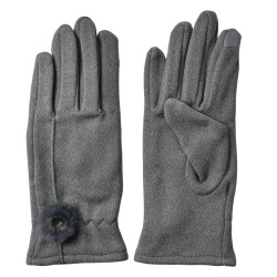 Clayre & Eef Handschoenen Winter 9x23 cm Grijs Polyester