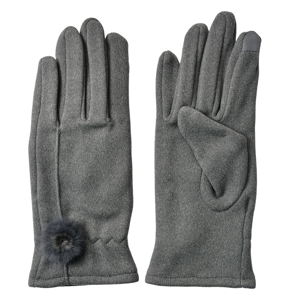 Clayre & Eef Handschoenen Winter 9x23 cm Grijs Polyester afbeelding