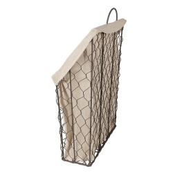 Clayre & Eef Cesto per riporre 23x9x37 cm Marrone Beige Ferro