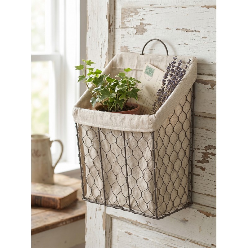 Clayre & Eef Storage Basket 23x9x37 cm Brown Beige Iron