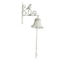 Clayre & Eef Ouderwetse Deurbel 24x10x49 cm Wit IJzer