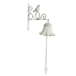Clayre & Eef Ouderwetse Deurbel 24x10x49 cm Wit IJzer