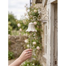 Clayre & Eef Vintage Doorbell 24x10x49 cm White Iron
