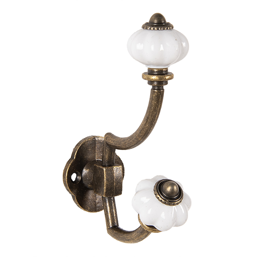 Clayre & Eef Wandhaak 4x9x13 cm Bruin Metaal afbeelding