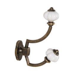 Clayre & Eef Wall Hook 4x9x13 cm Brown Metal