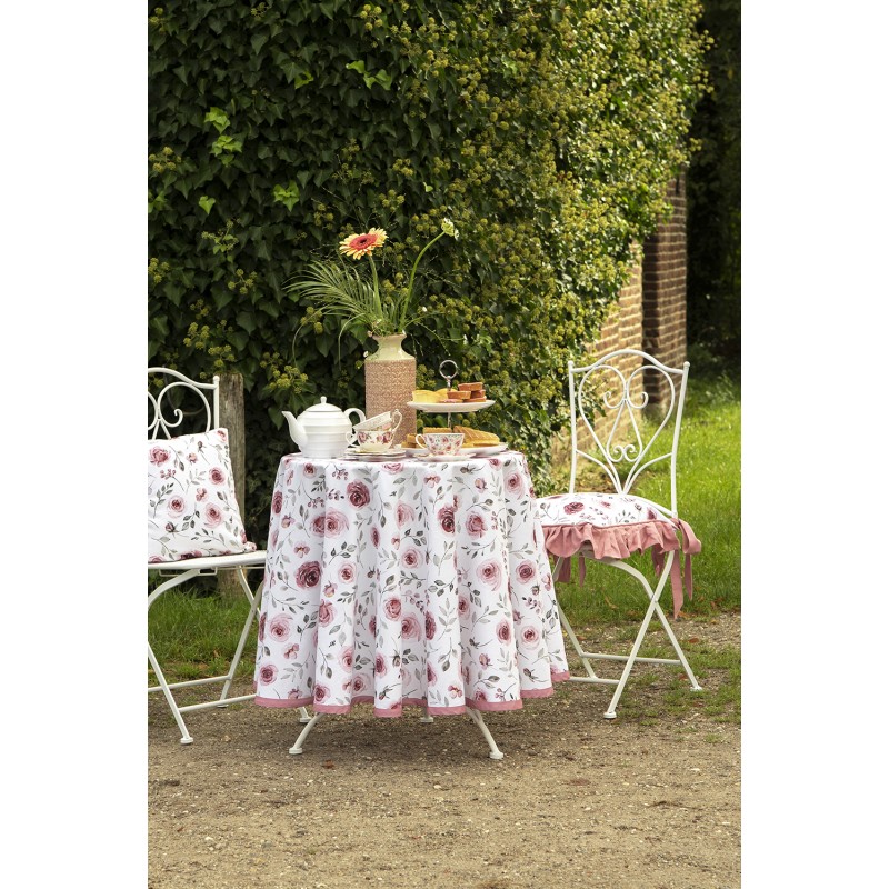 Clayre & Eef Ensemble bistro Table de bistrot Chaises bistrot set de 3 Ø 60x70 Blanc Fer