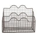 Clayre & Eef Brievenhouder 27x12x22 cm Bruin Metaal