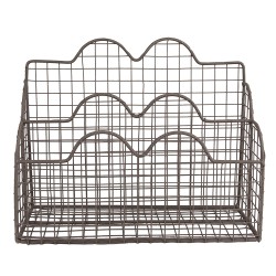 Clayre & Eef Portalettere 27x12x22 cm Marrone Metallo