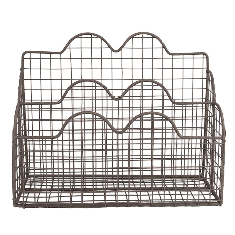 Clayre & Eef Brievenhouder 27x12x22 cm Bruin Metaal