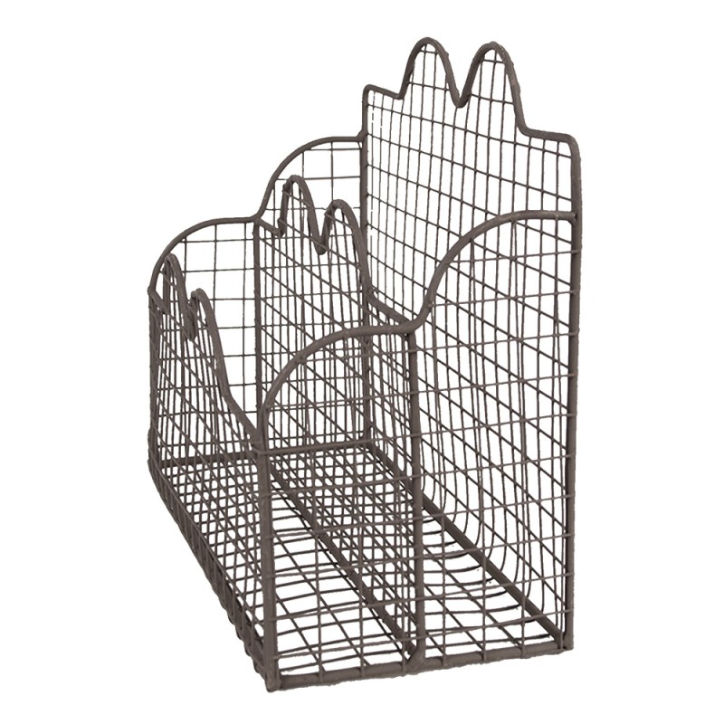 Clayre & Eef Brievenhouder 27x12x22 cm Bruin Metaal