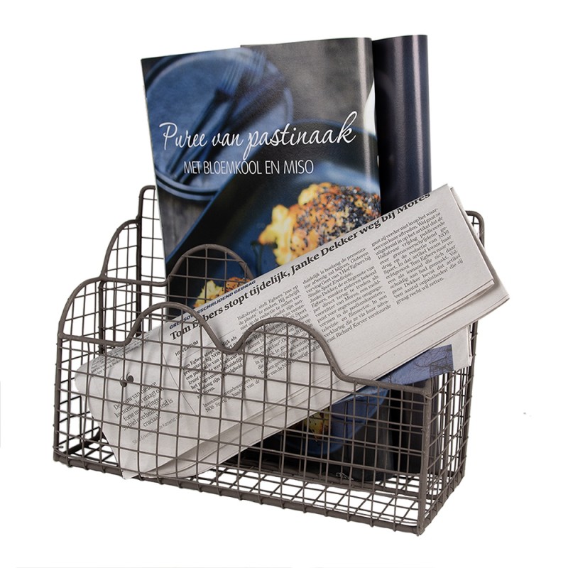 Clayre & Eef Brievenhouder 27x12x22 cm Bruin Metaal