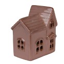 Clayre & Eef Decorativa Casa con LED 10x6x12 cm Rosa Ceramica