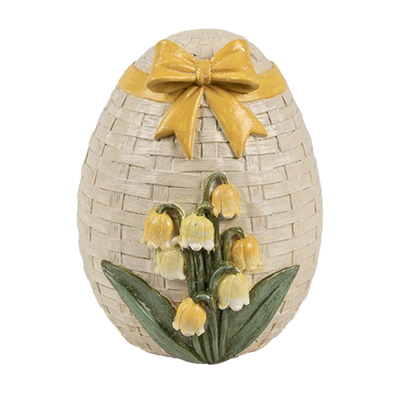 Clayre & Eef Image de décoration Œuf 9x8x10 cm Beige Plastique