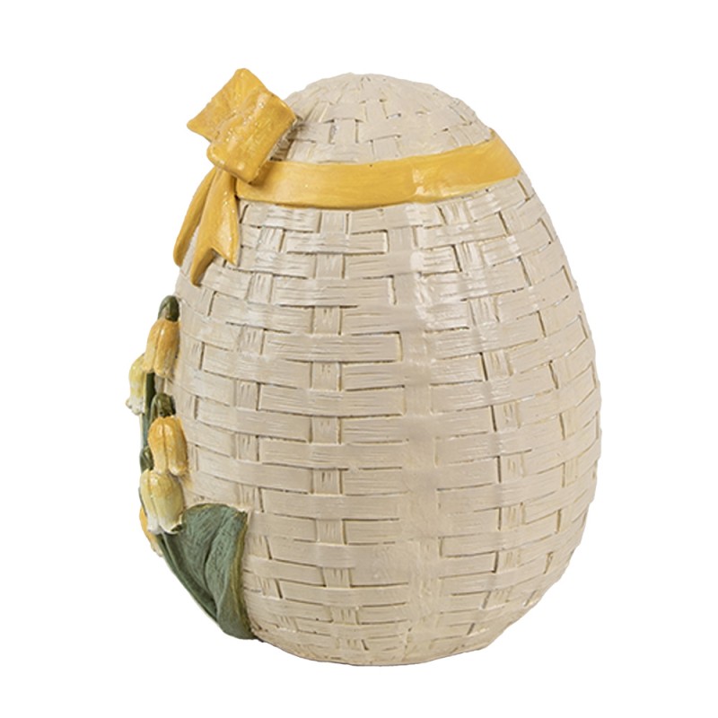 Clayre & Eef Image de décoration Œuf 9x8x10 cm Beige Plastique