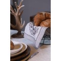 Clayre & Eef Servietten Baumwolle 6er Set 40x40 cm Beige Baumwolle Hirsch