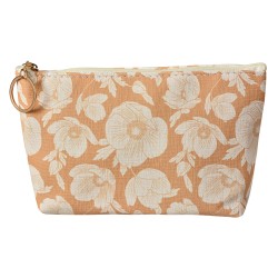 Clayre & Eef Toilettas Dames 21x5x13 cm Beige Synthetisch Bloemen