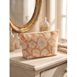 Clayre & Eef Toilettas Dames 21x5x13 cm Beige Synthetisch Bloemen