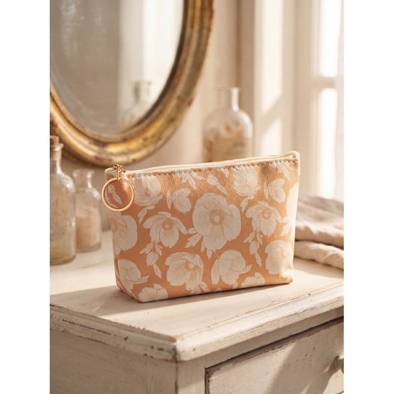 Clayre & Eef Pochette da donna 21x5x13 cm Beige Sintetico Fiori