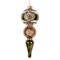 Clayre & Eef Kerstbal Ø 6x17 cm Groen Glas